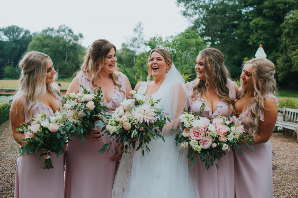 happy bridesmaids at iscoyd park