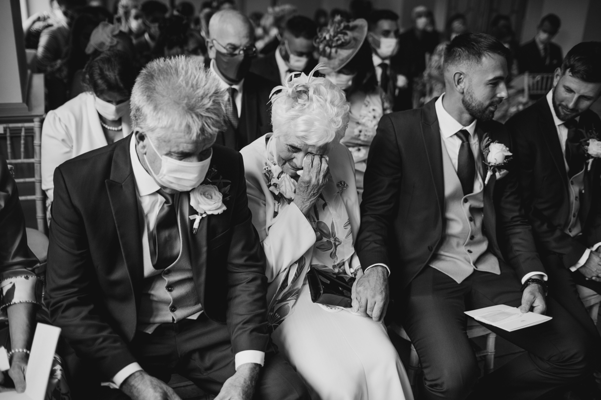 emotional guest at wedding