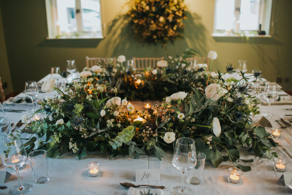 cosy fireside wedding breakfast