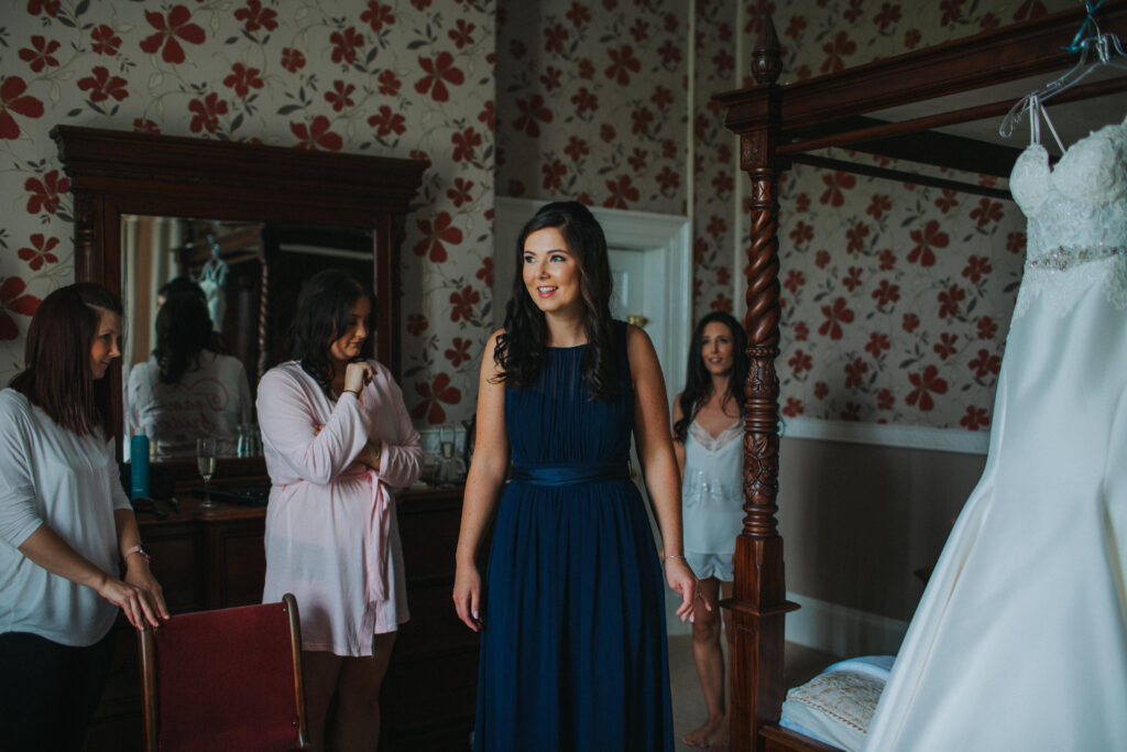 bridesmaid looking beautiful before the ceremony