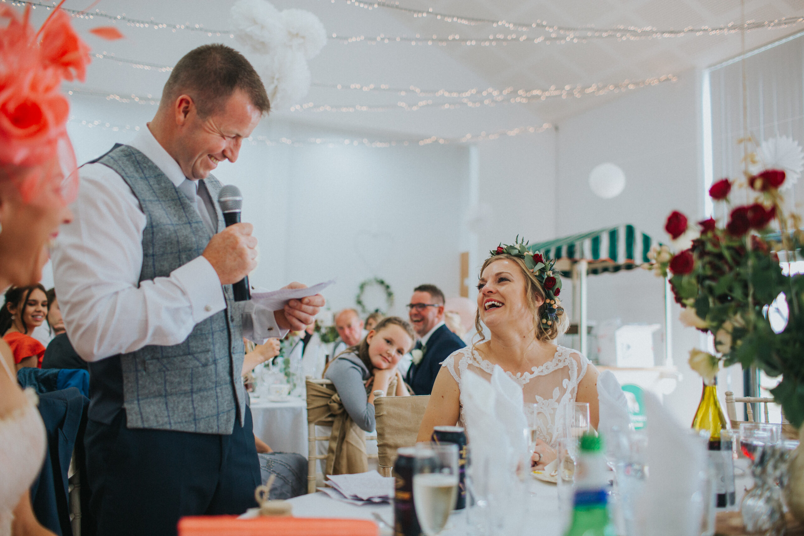 bride emotional over groom's speech