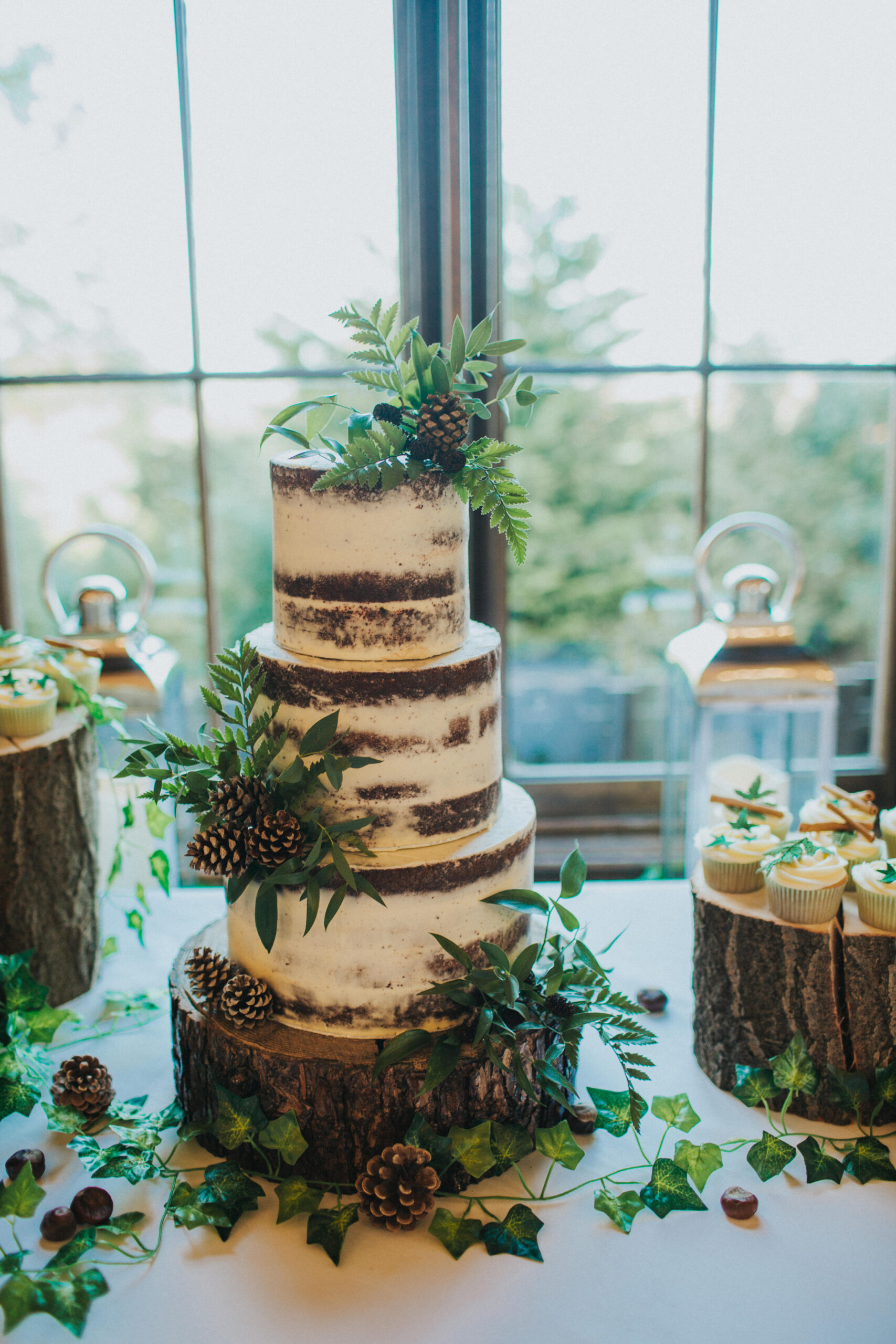 woodland wedding cake
