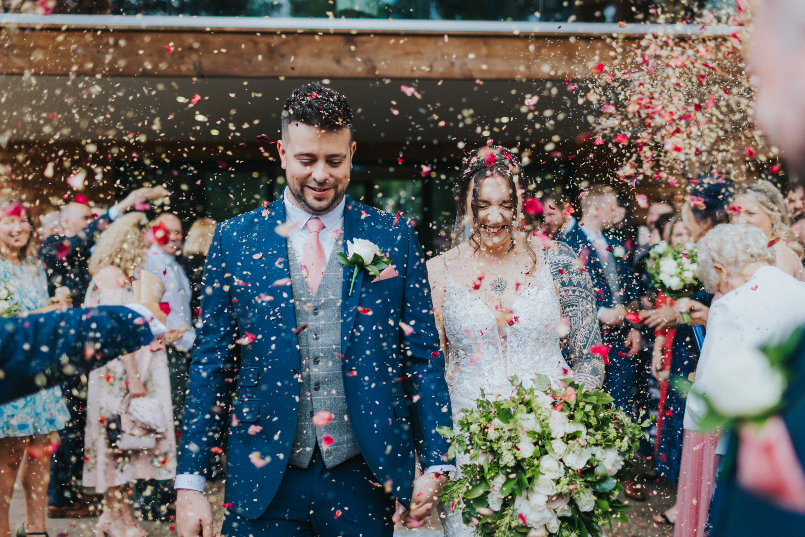 Joyful confetti moment captured in perfect timing