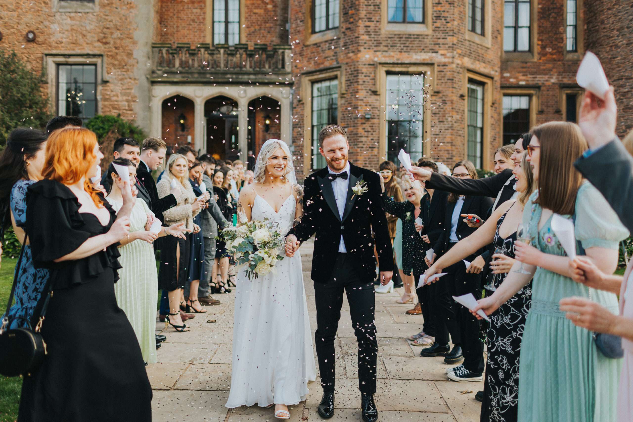 Heartfelt moment as confetti embraces the couple