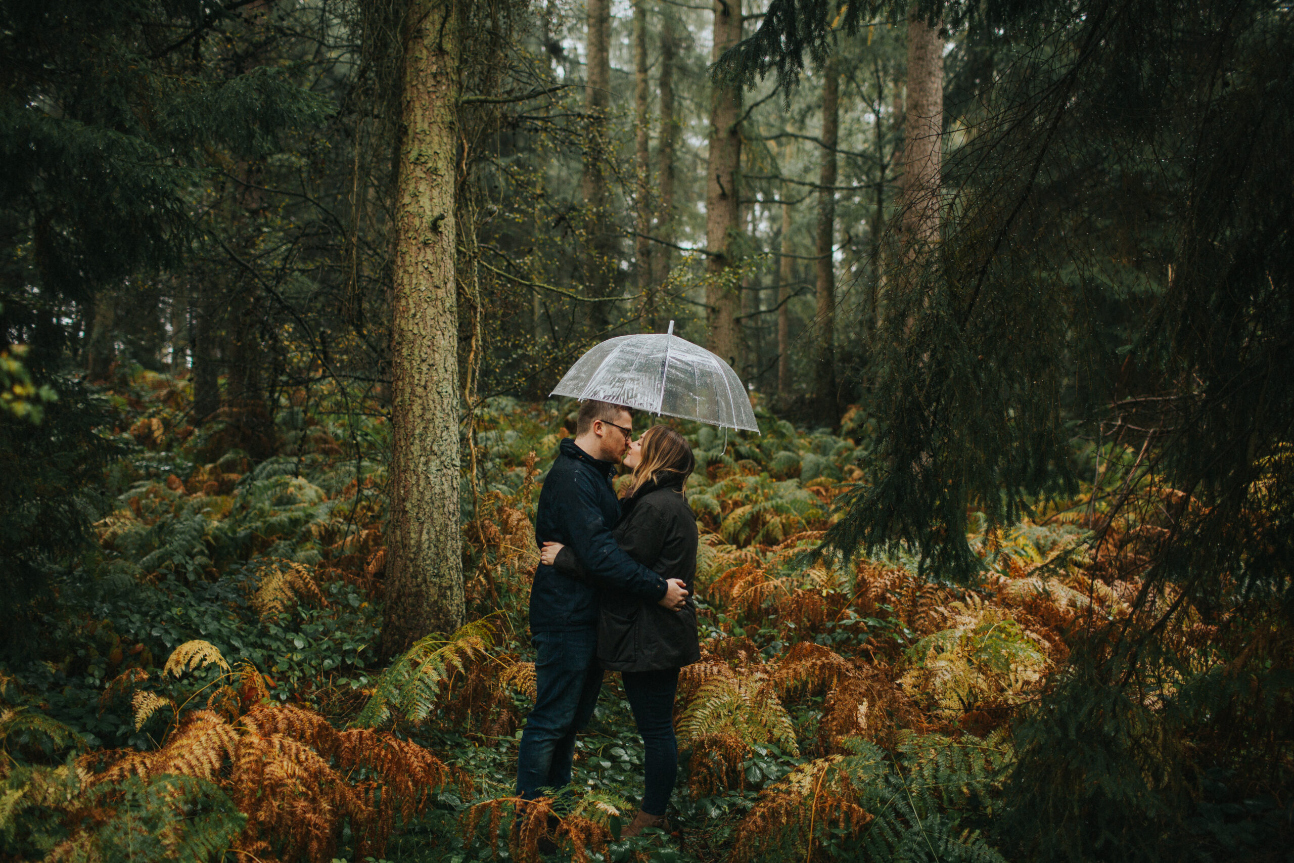 Whimsical engagement moments captured on Haughmond Hill