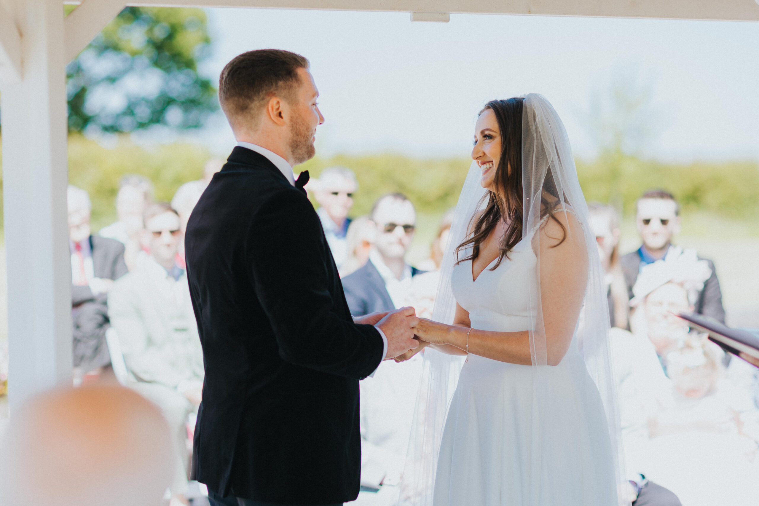 outdoor wedding ceremony at Hencote Estate
