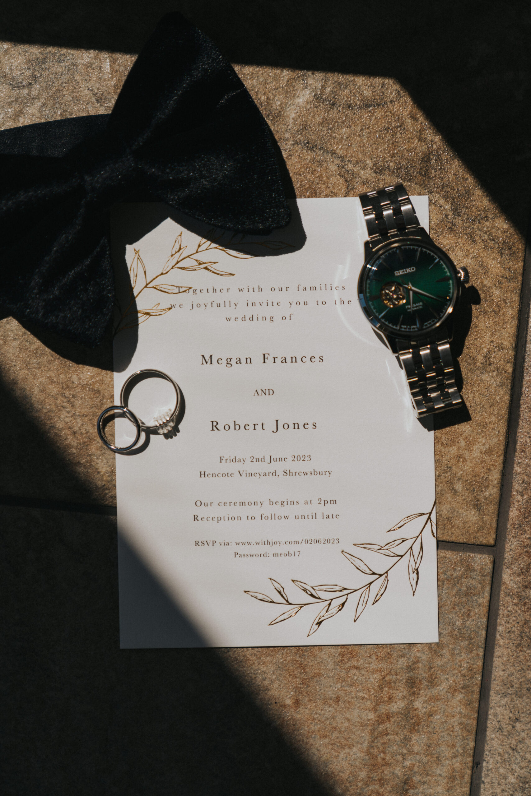 wedding invite and groom details