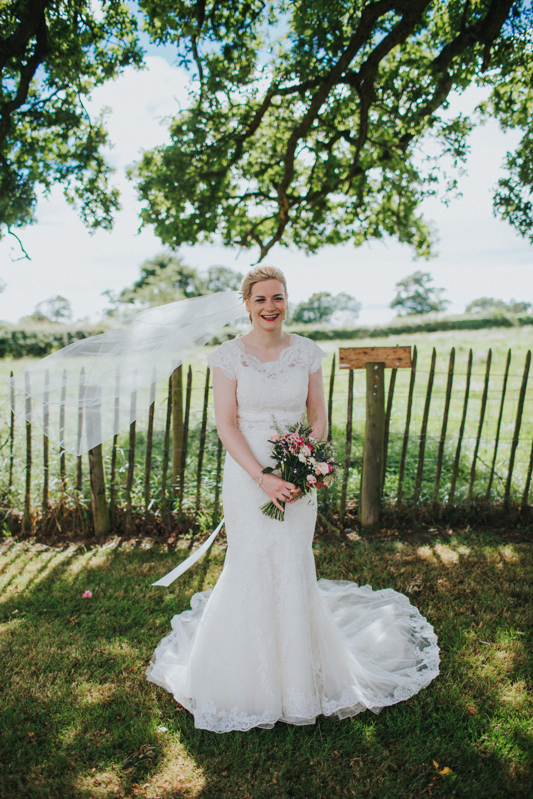 Sarah in a stunning Mori Lee wedding dress