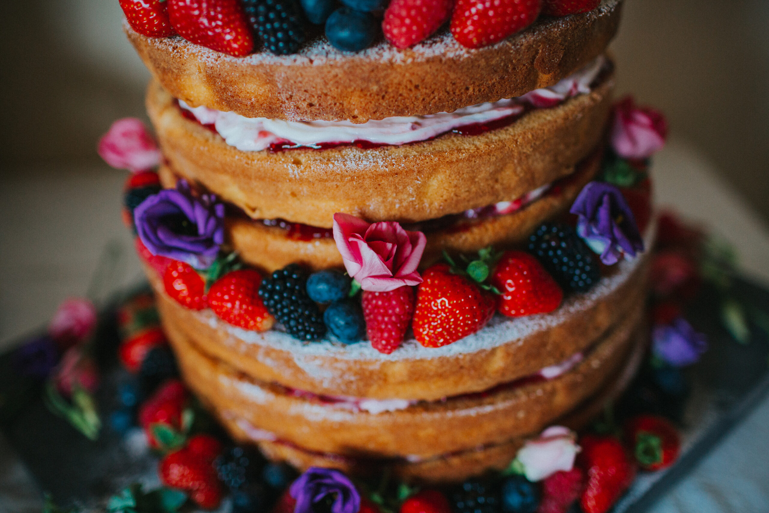 Wedding cake detail shot