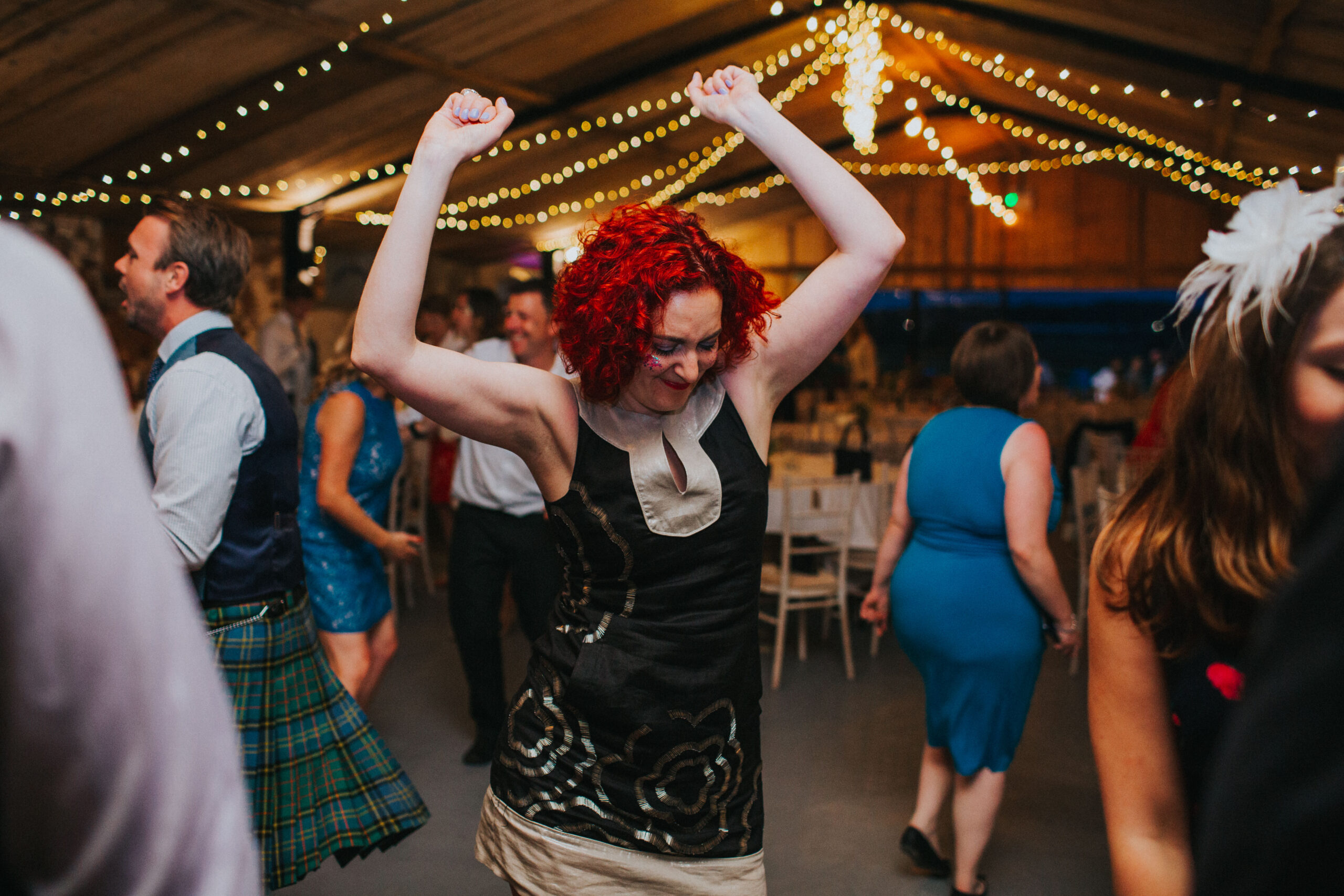 wedding guest dancing