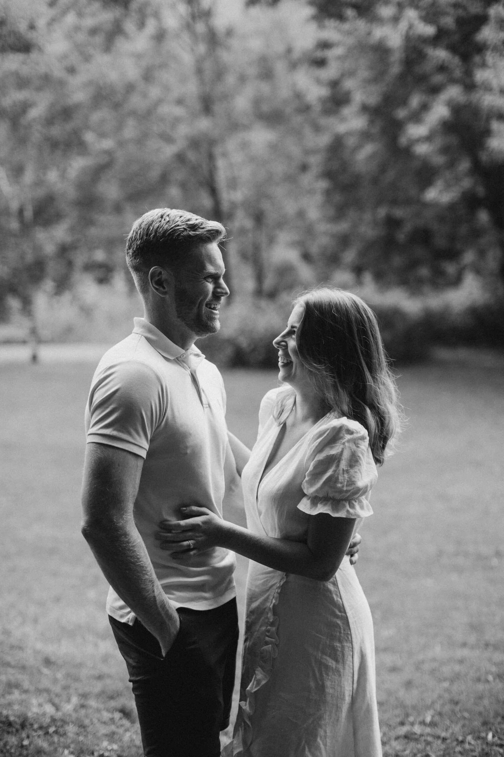 black and white couple portrait