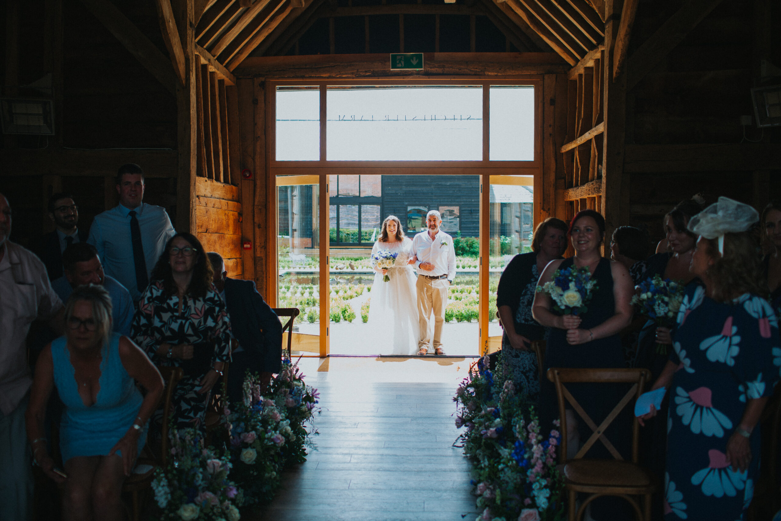 bride arrival at silchester farm