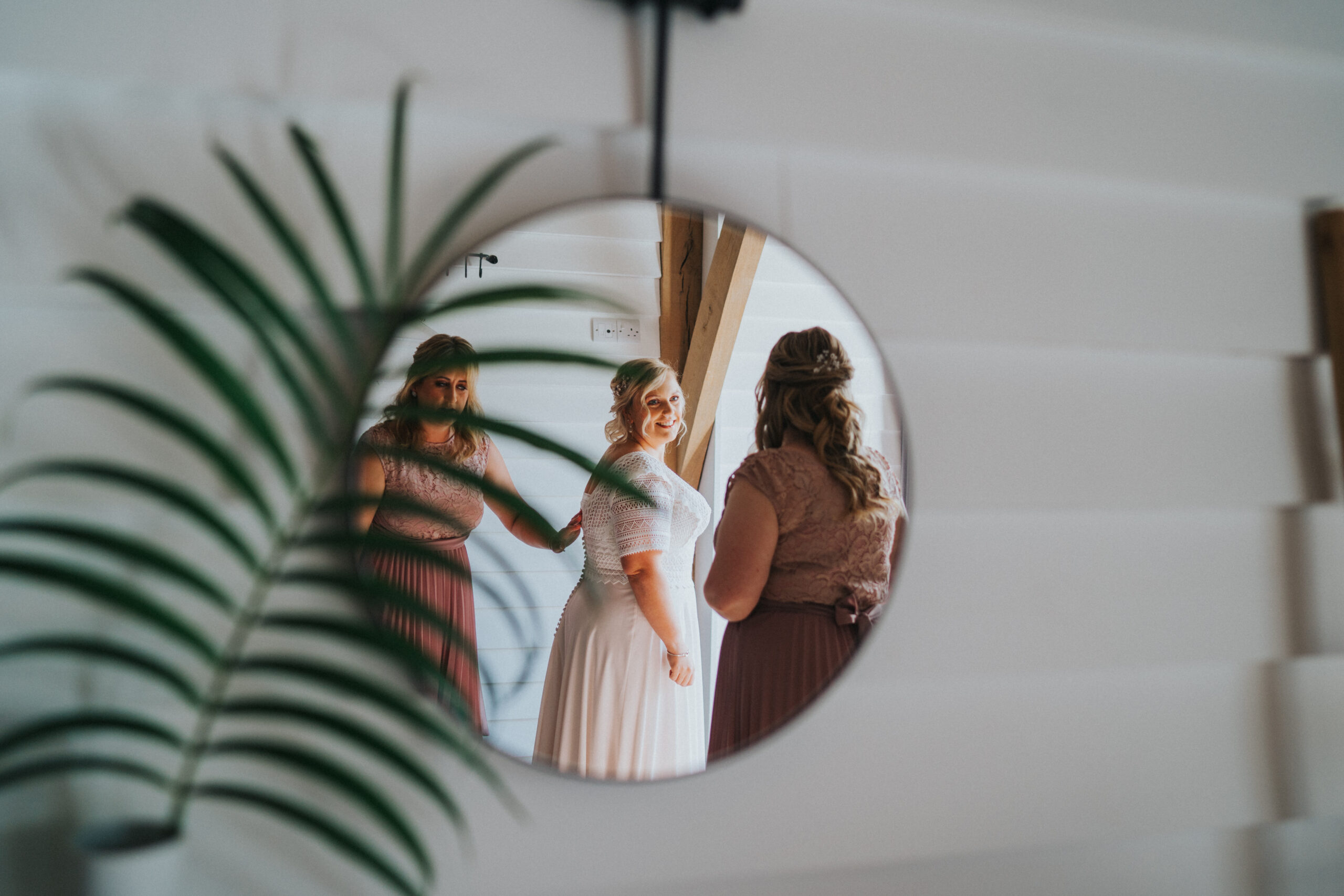 bride in mirror