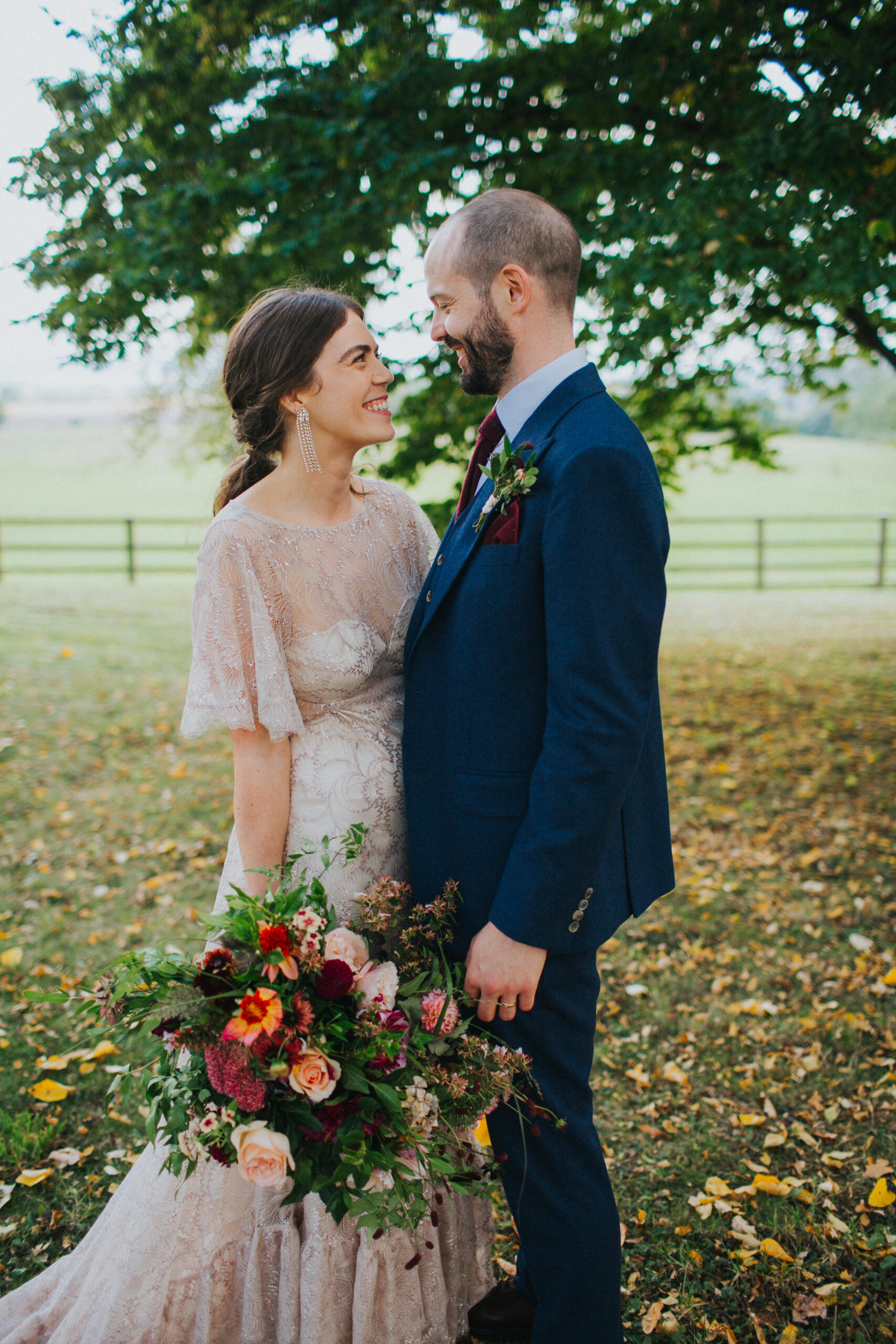 newlyweds at longbourn barn