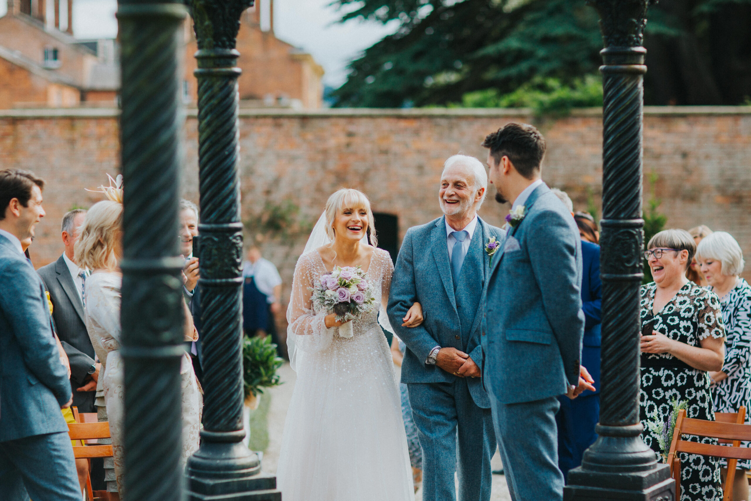 outdoor ceremony at Garthmyl Hall