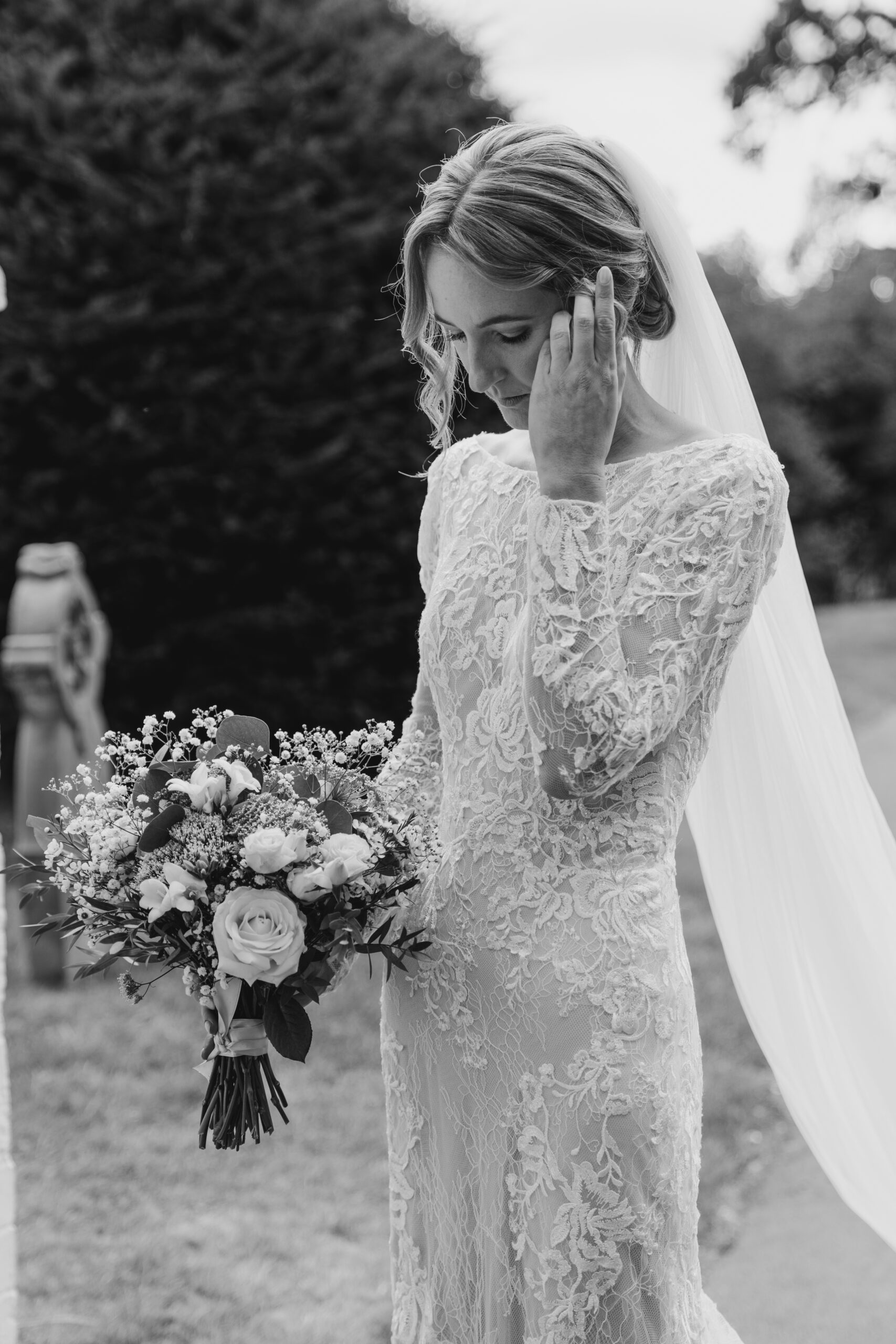 bride outside st marys church