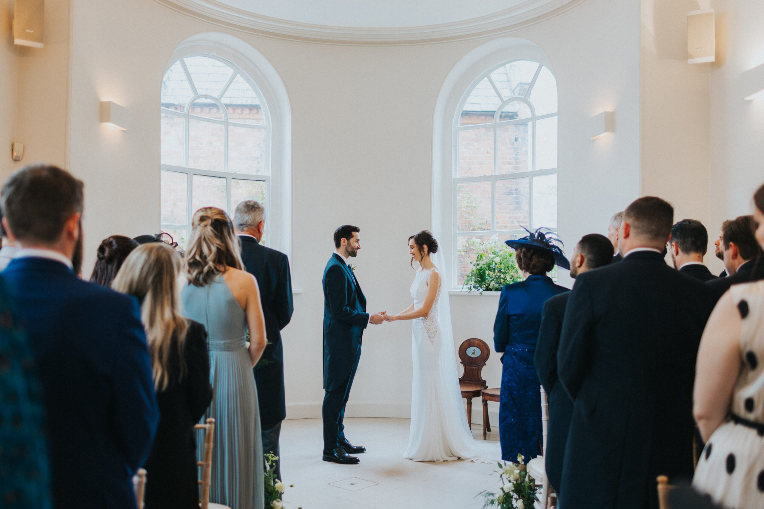 bride and groom getting married at Iscoyd Park